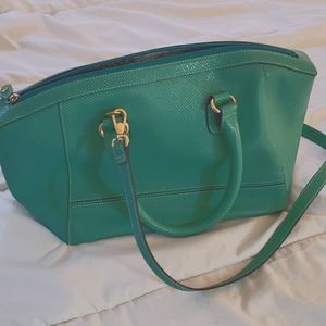 Turquoise Teal Leather Handbag
